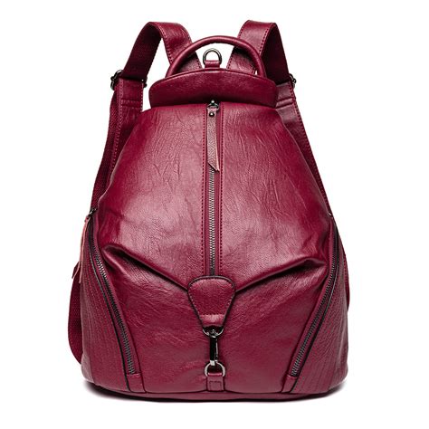 ladies leather rucksack bag.